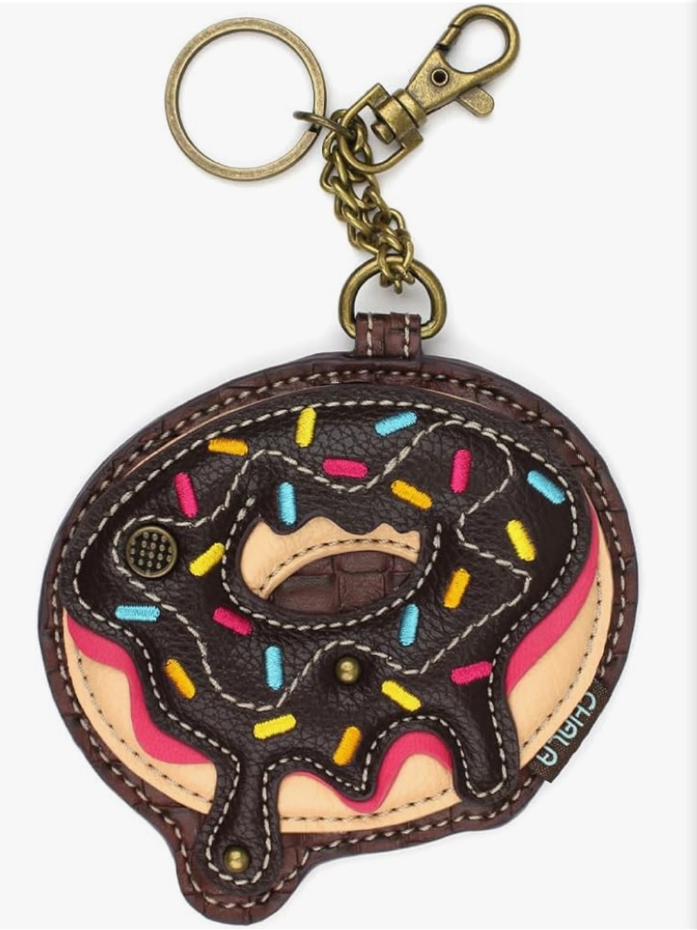 Chala Donut Appliqué Key Fob Coin Purse NWT